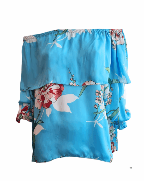 Blusa ciganinha azul - Mabelle