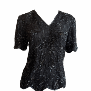 Blusa preta de miçangas - Sténay